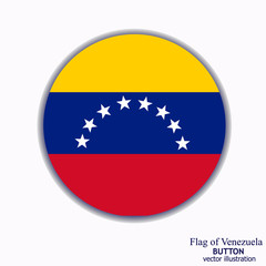 Obraz premium Banner with flag of Venezuela. Colorful illustration with flag for web design. Button with transparent background. Vector illustration.