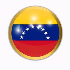 Banner with flag of Venezuela. Colorful illustration with flag for web design. Button with transparent background.