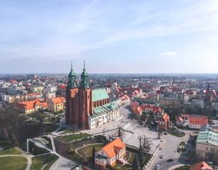 Obraz premium Spring cityscape of Gniezno, Poland
