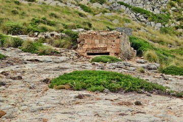  Old fortified fortification of the bunker on the hill