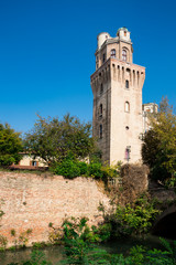 Fototapeta na wymiar tower of Astronomical Observatory of Padua, Italy. Blue sky space for text