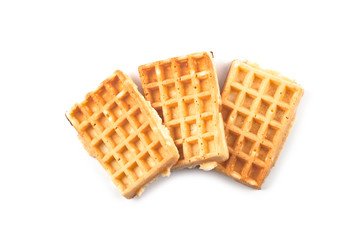 Belgium waffers isolated on white background.