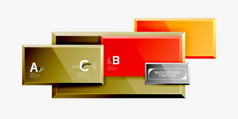 Geometrical design squares abstract banner, glossy shiny effects