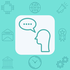 Man chat vector icon sign symbol