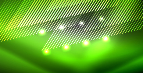 Neon glowing lines, magic energy space light concept, abstract background wallpaper design