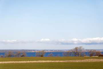 Beautiful small town Granna at the lake Vattern in sweden