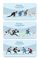 Business competition web banner templates set