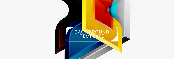 Techno geometric shapes abstract banner design