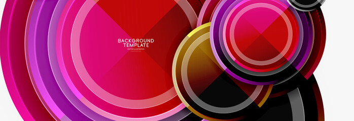 Abstract round geometric shapes, modern circles background