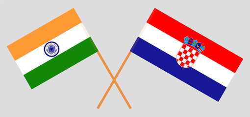 Croatia and India. The Croatian and Indian flags. Official colors. Correct proportion. Vector