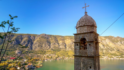 Fototapeta na wymiar Medieval catholic church of Our Lady of Health in Kotor, Montenegro