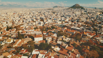 Fototapeta premium View of Athens, Greece city skyline from above.