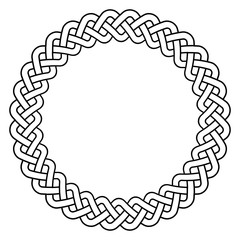Celtic Knot Round Frame - Circular braided design with copy space