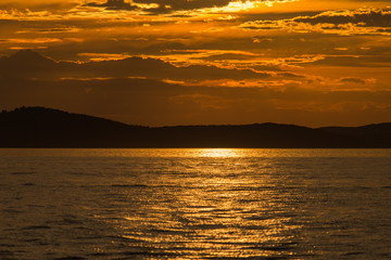 Dramatic sunset in Zadar, Dalmatia, Croatia