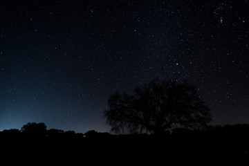 Fototapeta na wymiar Night landscape near Arroyo de la Luz. Extremadura. Spain.