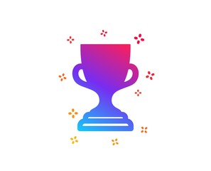 Award cup icon. Winner Trophy symbol. Sports achievement sign. Dynamic shapes. Gradient design award cup icon. Classic style. Vector