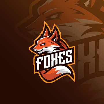 fox mascot logo design vector with modern illustration concept style for badge, emblem and tshirt printing. angry fox illustration for sport team.