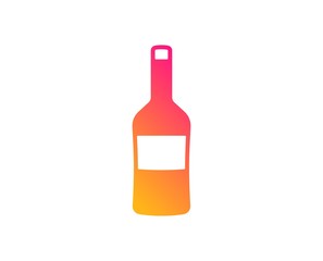 Wine bottle icon. Merlot or Cabernet Sauvignon sign. Classic flat style. Gradient wine icon. Vector