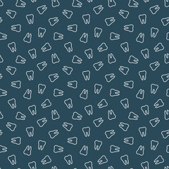 Dental Theme Seamless Pattern - Quirky teeth repeating pattern design