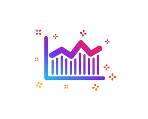 Financial chart icon. Economic graph sign. Stock exchange symbol. Business investment. Dynamic shapes. Gradient design money diagram icon. Classic style. Vector