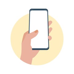 Female hands holding mobile phone