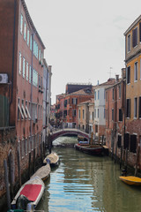 Fototapeta na wymiar colorful houses in venice and city views and canals 