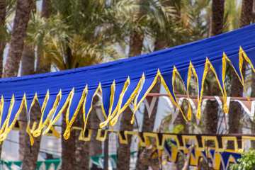 Medieval flags in the wind