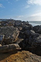 Cliffs and sea in Cabo Carvoeiro. Peniche, Portugal