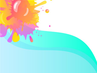 Background with funny, bright, multi-colored blots, splashes and gradient. Background for cards, flyers or business cards.