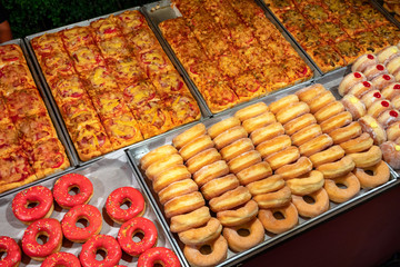 Delicious, fried donuts. Street food in Thailand,