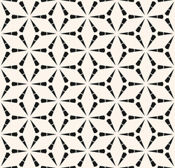Fototapeta premium Vector monochrome geometric seamless pattern with triangles, lattice, grid, mesh