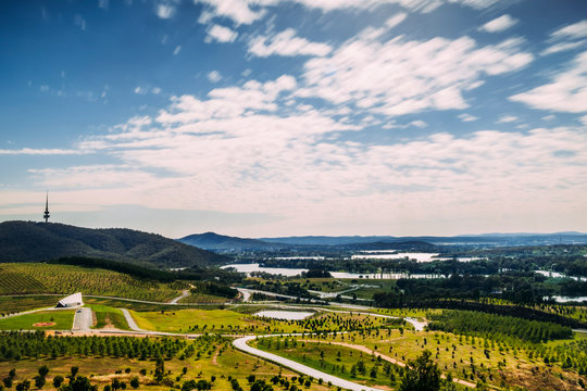 Landscape of over Canberra from National Arboretum