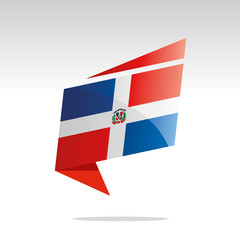 Dominican Republic flag New abstract origami logo icon button label vector
