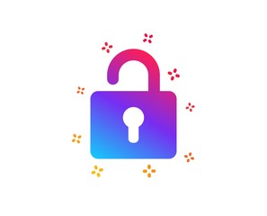 Lock icon. Private locker sign. Password encryption symbol. Dynamic shapes. Gradient design lock icon. Classic style. Vector