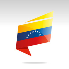 Venezuela flag New abstract origami logo icon button label vector