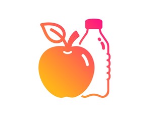 Apple icon. Fruit, water bottle sign. Natural food symbol. Classic flat style. Gradient apple icon. Vector