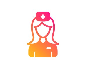 Hospital nurse icon. Medical help assistant sign. Classic flat style. Gradient hospital nurse icon. Vector
