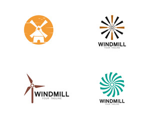 Windmill logo template vector icon illustration design 