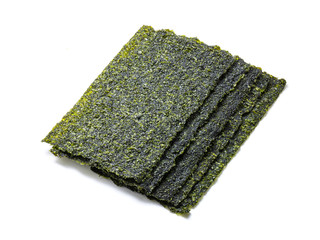 Fried seaweed isolated on white background © nuttapongg