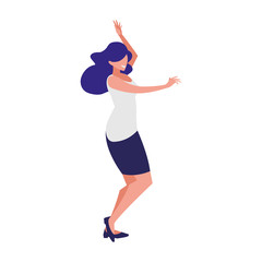 young woman dancing character