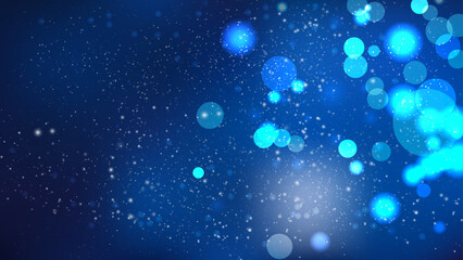 Abstract Dark Blue Blurry Lights Background Vector Illustration