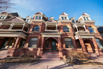Historic homes built in the late 1800's at Denver Colorado North Capitol Hill