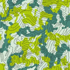 Fotobehang Militair patroon Camouflage patroon achtergrond naadloze vectorillustratie. Moderne mode kledingstijl