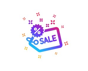 Fototapeta premium Sale tag icon. Shopping discount sign. Clearance symbol. Dynamic shapes. Gradient design sale icon. Classic style. Vector
