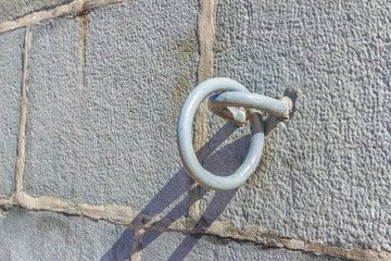 Steel ring in the concrete wall