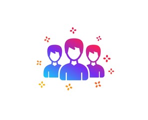 Group icon. Users or Teamwork sign. Male Person silhouette symbol. Dynamic shapes. Gradient design group icon. Classic style. Vector