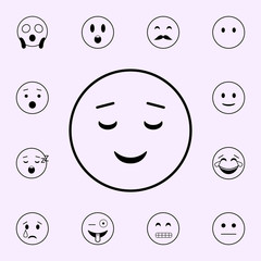 easy pleasant smile icon. Emoji icons universal set for web and mobile