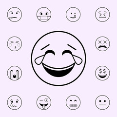 tears of happiness icon. Emoji icons universal set for web and mobile