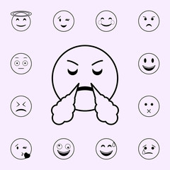 in anticipation of victory icon. Emoji icons universal set for web and mobile