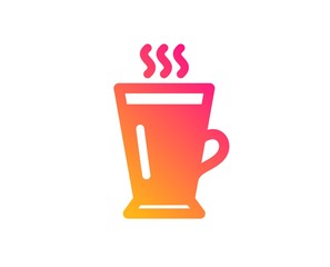 Latte icon. Hot Coffee or Tea sign. Fresh beverage symbol. Classic flat style. Gradient latte icon. Vector